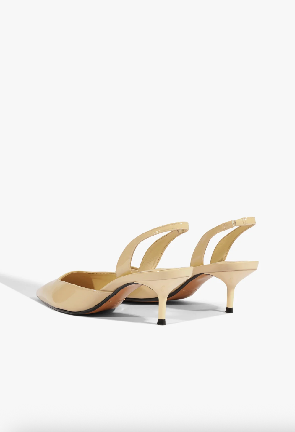 Paola Mid Pump - Buff Beige Patent by Schutz — view 3