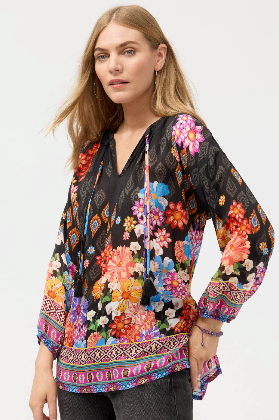 Margot Blouse - Gerbera Scarf by Johnny Was — alternate view