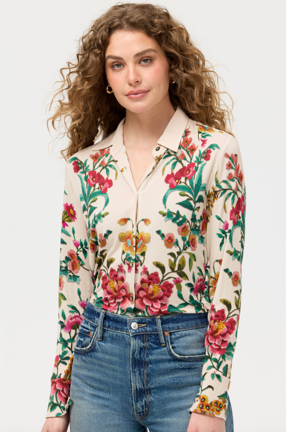 Janie Favorite Button Down Shirt - Miraze by Johnny Was | 25 South Boutiques