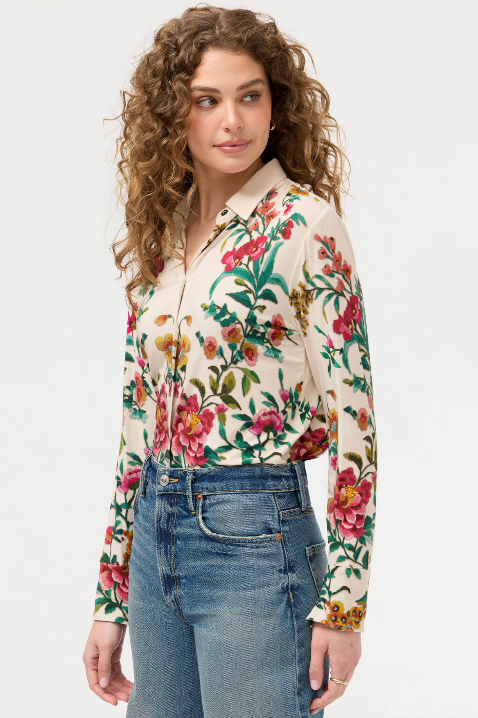 Janie Favorite Button Down Shirt - Miraze by Johnny Was — view 3