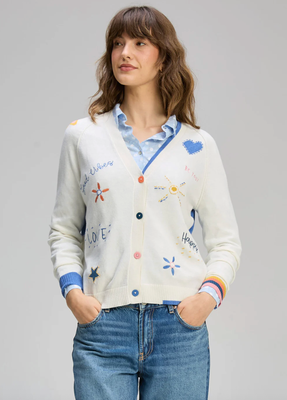 Good Vibes Cardi - Winter White by Zaket & Plover | 25 South Boutiques