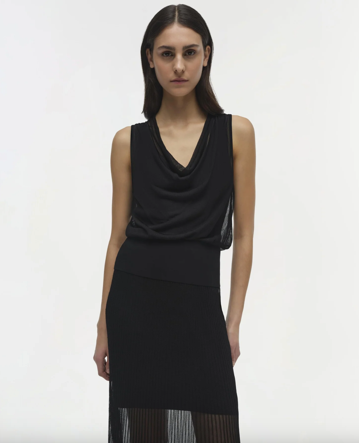 Carmina Cowl Tank - Black by Jonathan Simkhai | 25 South Boutiques