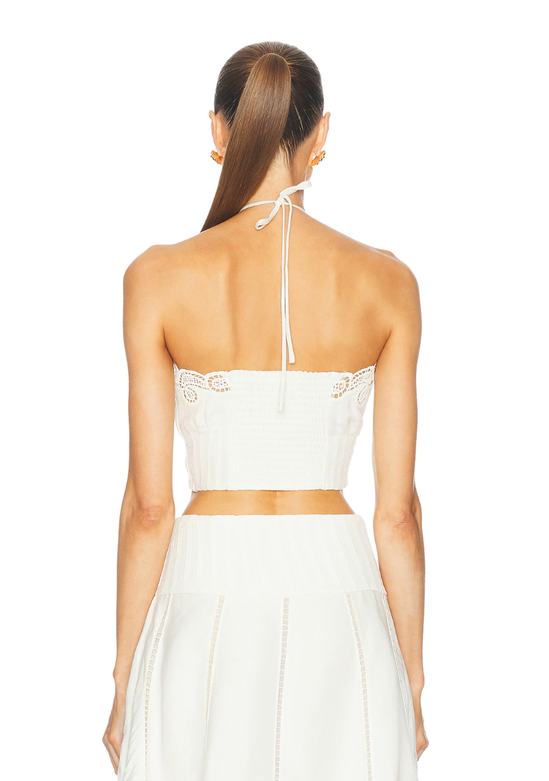 Mellie Halter Top - Ivory by Jonathan Simkhai — view 3
