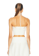 Mellie Halter Top - Ivory by Jonathan Simkhai — view 3