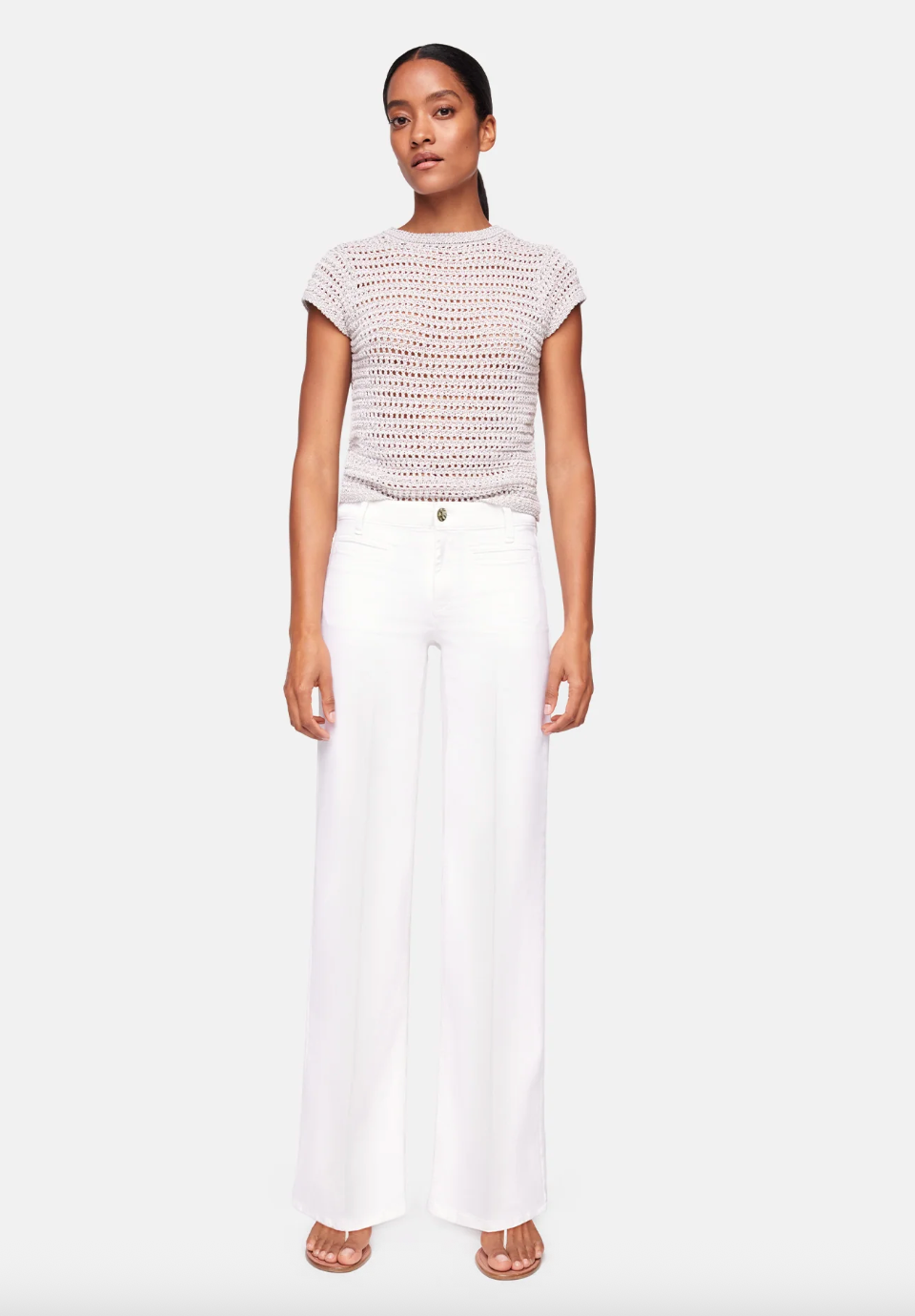 Tess Wide Leg Jeans - Pure White Stone by Cambio | 25 South Boutiques