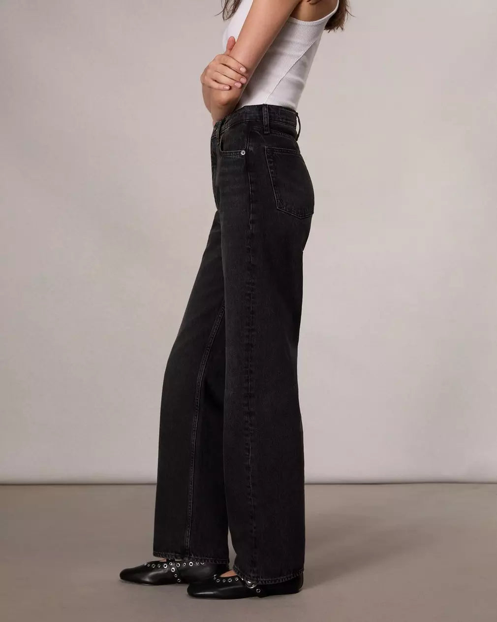 Shea Relaxed Straight Jean - Black Stone by Rag & Bone — view 3