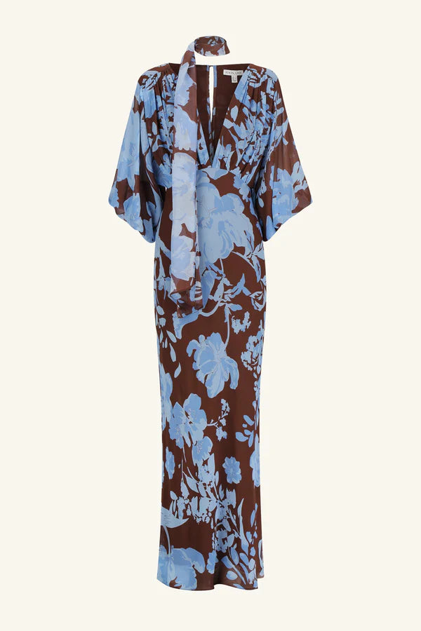 Olson Plunge Balloon Sleeve Maxi Dress - Arcadian Floral by Shona Joy — view 5
