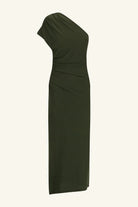 Beau Asymmetrical Midi Dress - Army Green by Shona Joy — view 6