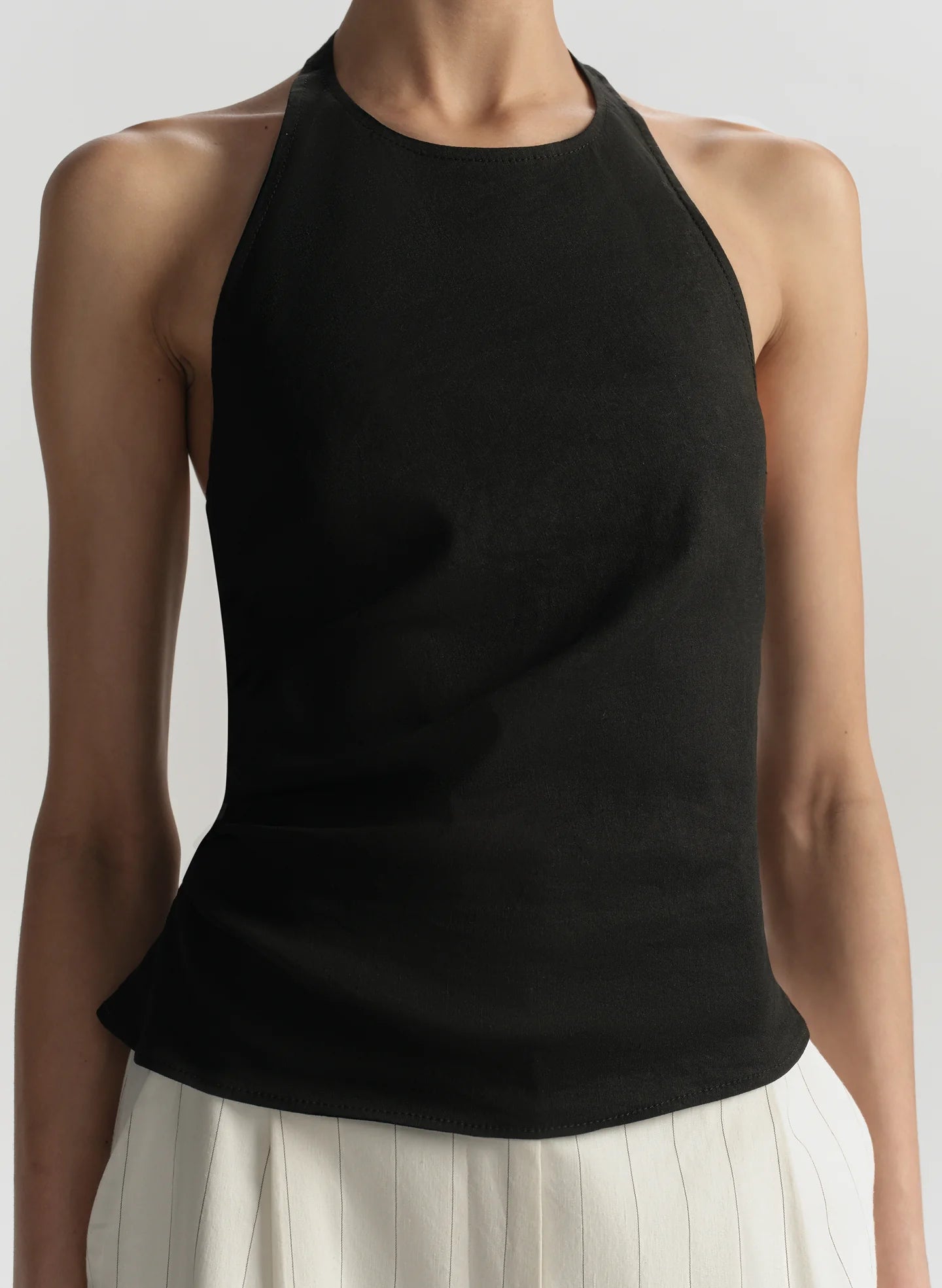 Sylvie Linen Halter Top - Black by A.L.C — alternate view