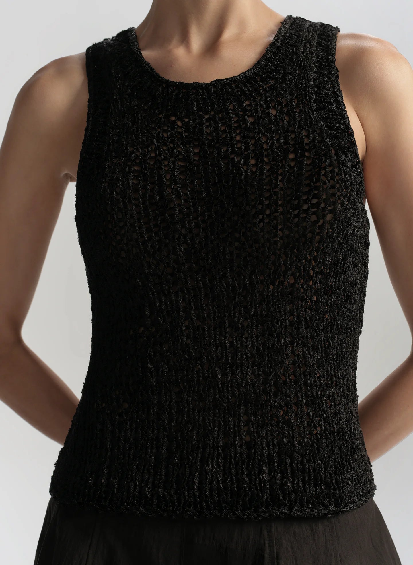 Nelly Open Knit Tank - Black by A.L.C — alternate view