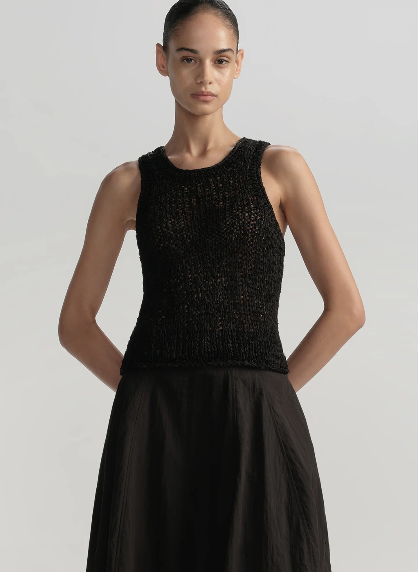 Nelly Open Knit Tank - Black by A.L.C | 25 South Boutiques