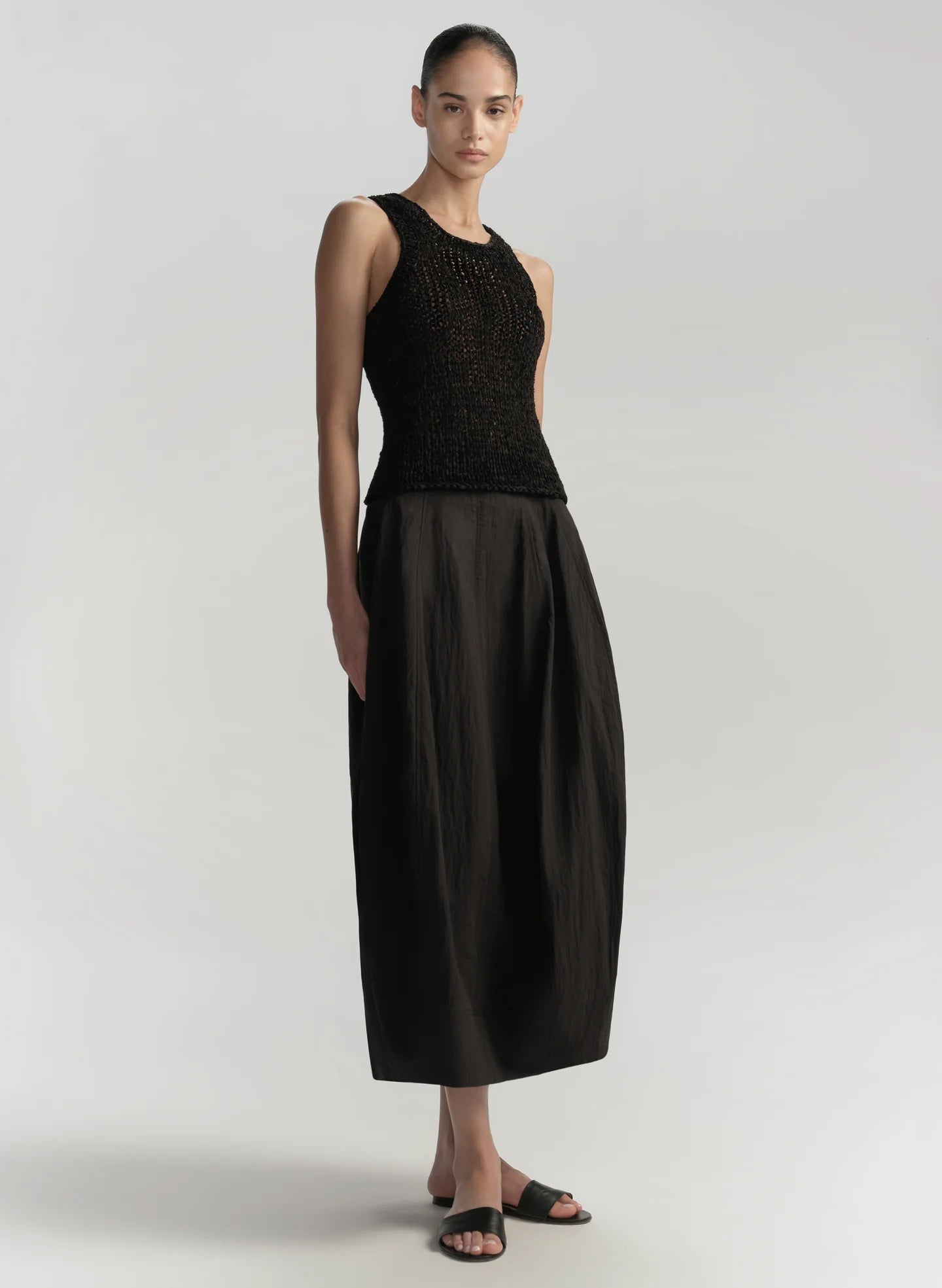 Nelly Open Knit Tank - Black by A.L.C — view 3
