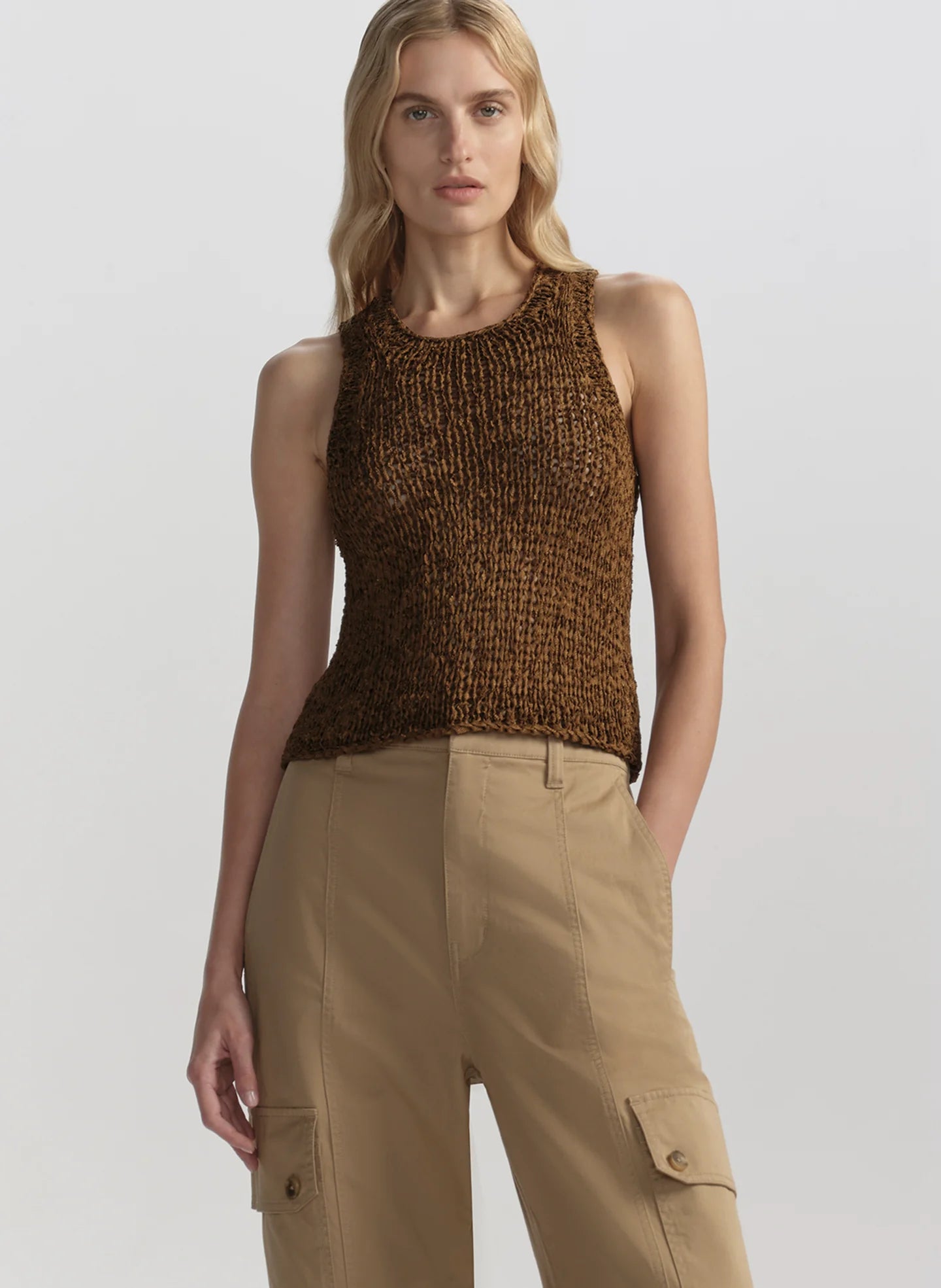 Nelly Open Knit Tank - Canyon Dust by A.L.C | 25 South Boutiques