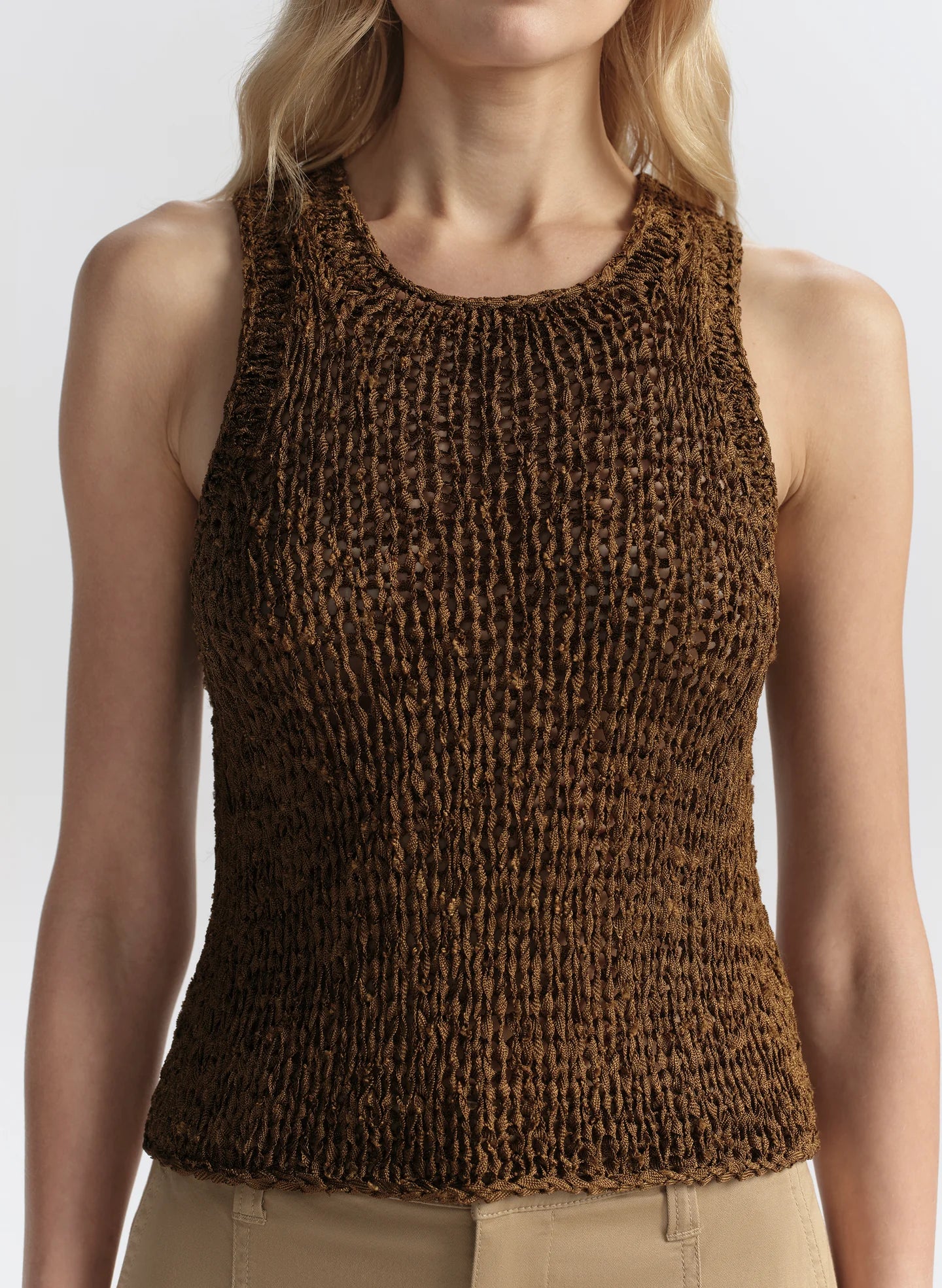 Nelly Open Knit Tank - Canyon Dust by A.L.C — view 3
