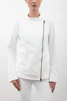 Veracruz Tech Stretch Moto Jacket - White by Elaine Kim — alternate view