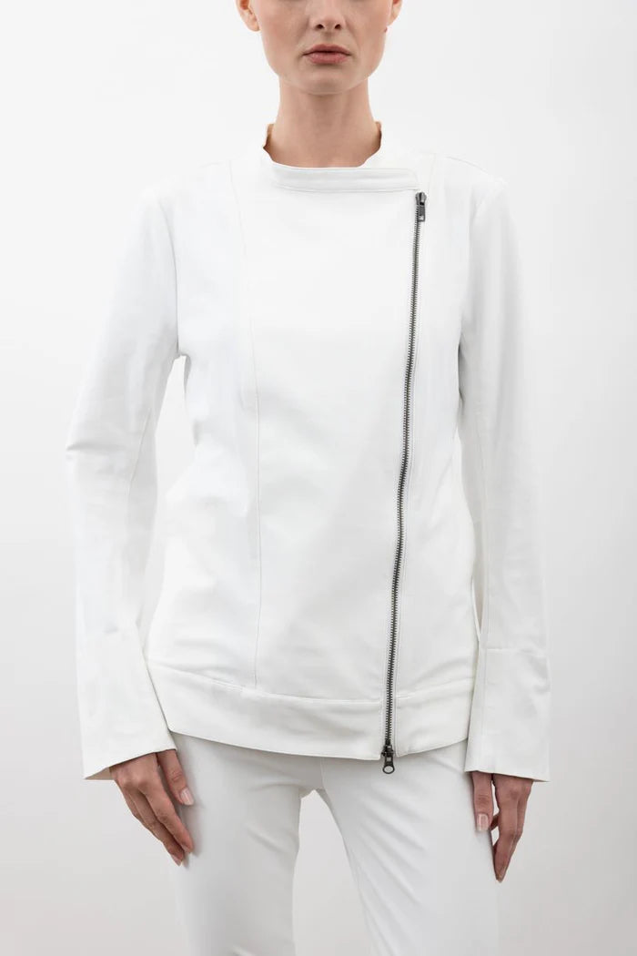 Veracruz Tech Stretch Moto Jacket - White by Elaine Kim — alternate view