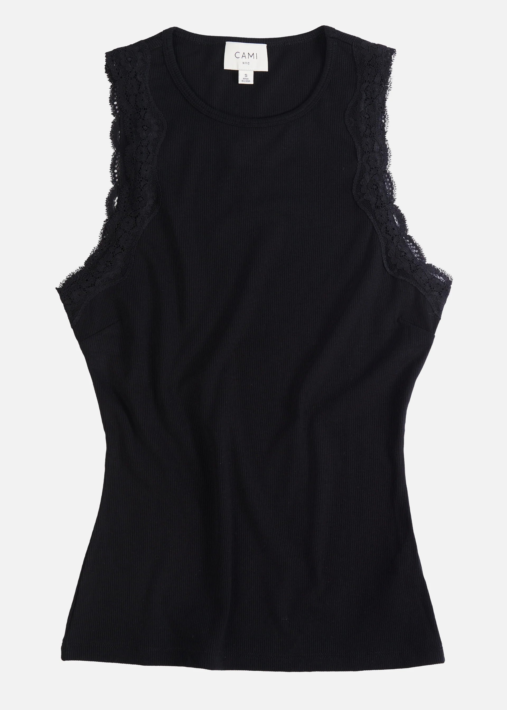 Rian Rib Knit Tank - Black by Cami NYC — view 5