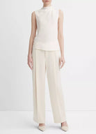 Stretch-Silk Draped Sleeveless Blouse - Chiffon by Vince — view 4