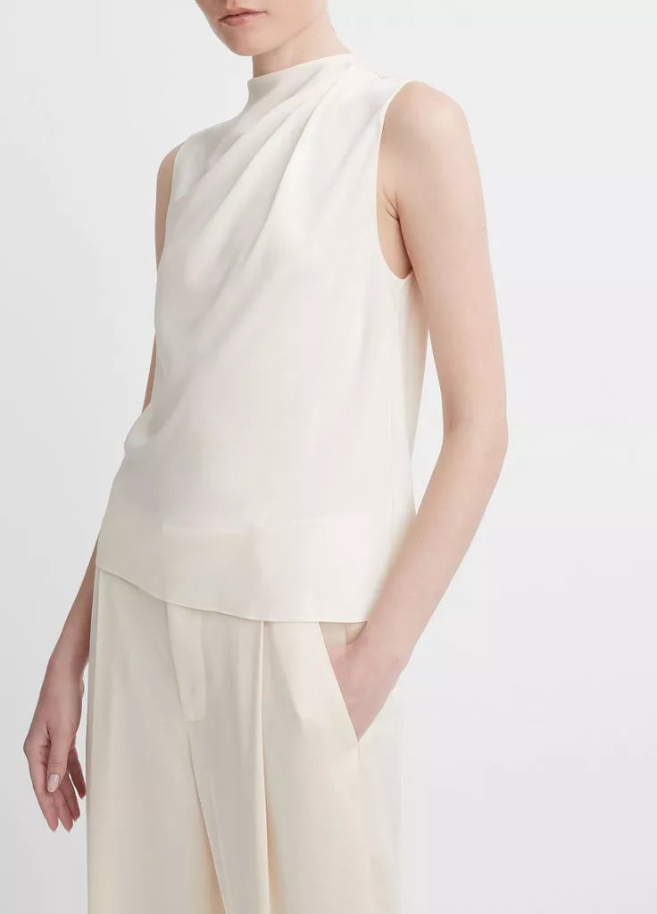 Stretch-Silk Draped Sleeveless Blouse - Chiffon by Vince | 25 South Boutiques