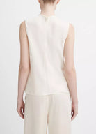 Stretch-Silk Draped Sleeveless Blouse - Chiffon by Vince — view 3