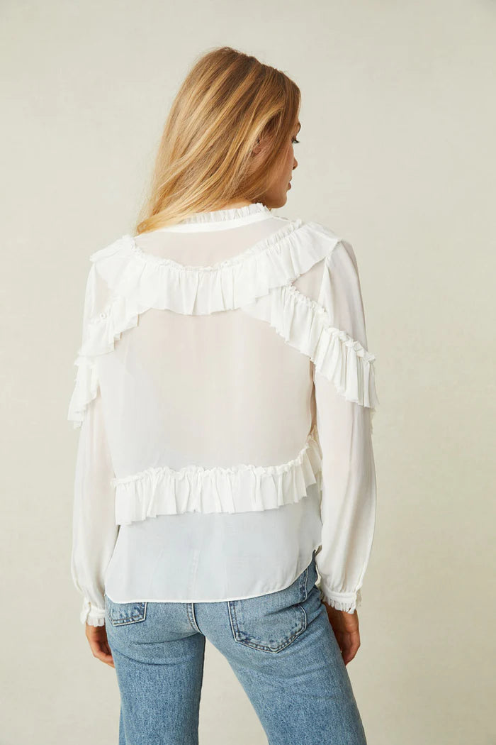 Jelena Blouse - White by LoveShackFancy — alternate view