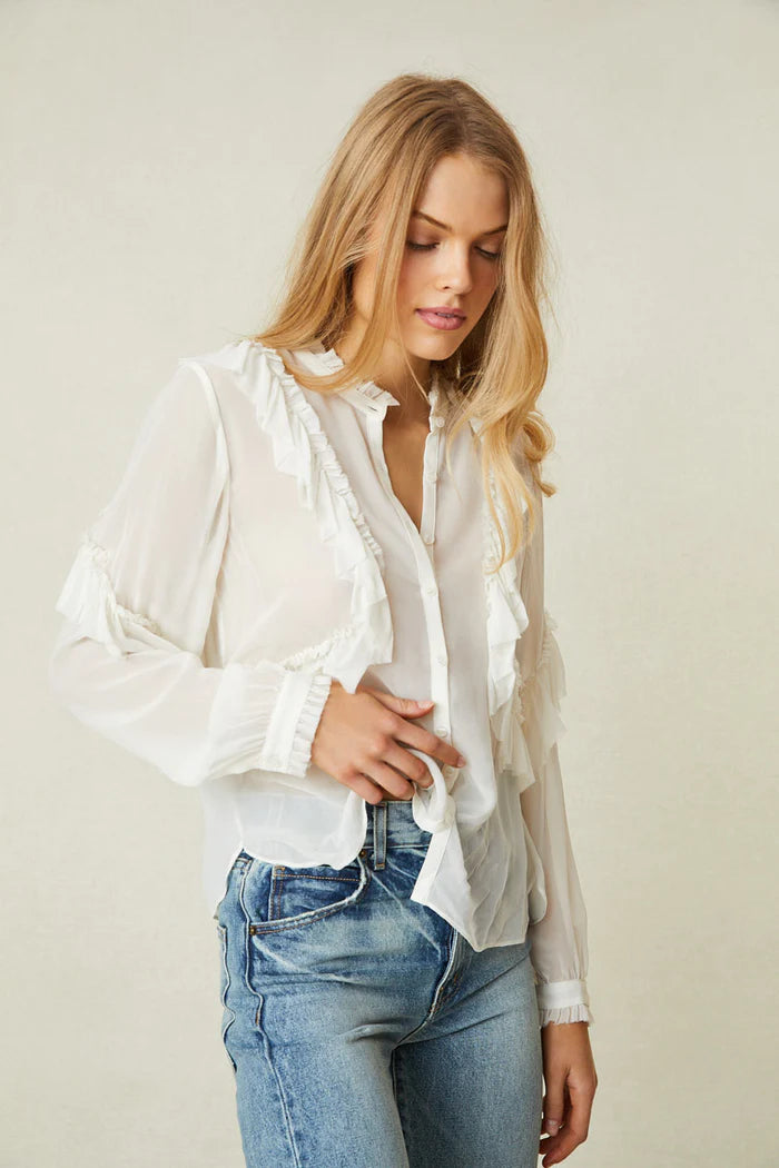 Jelena Blouse - White by LoveShackFancy | 25 South Boutiques