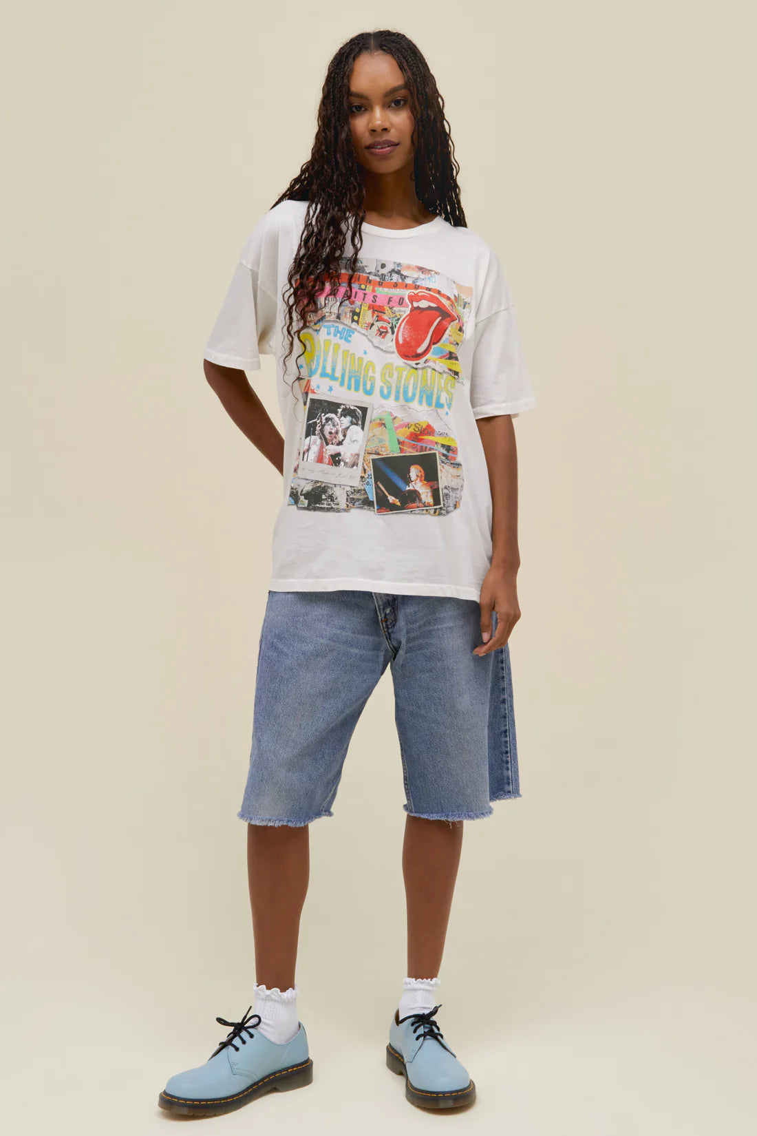 Rolling Stones Time Waits For No One Tee - Vintage White by DayDreamer — view 4