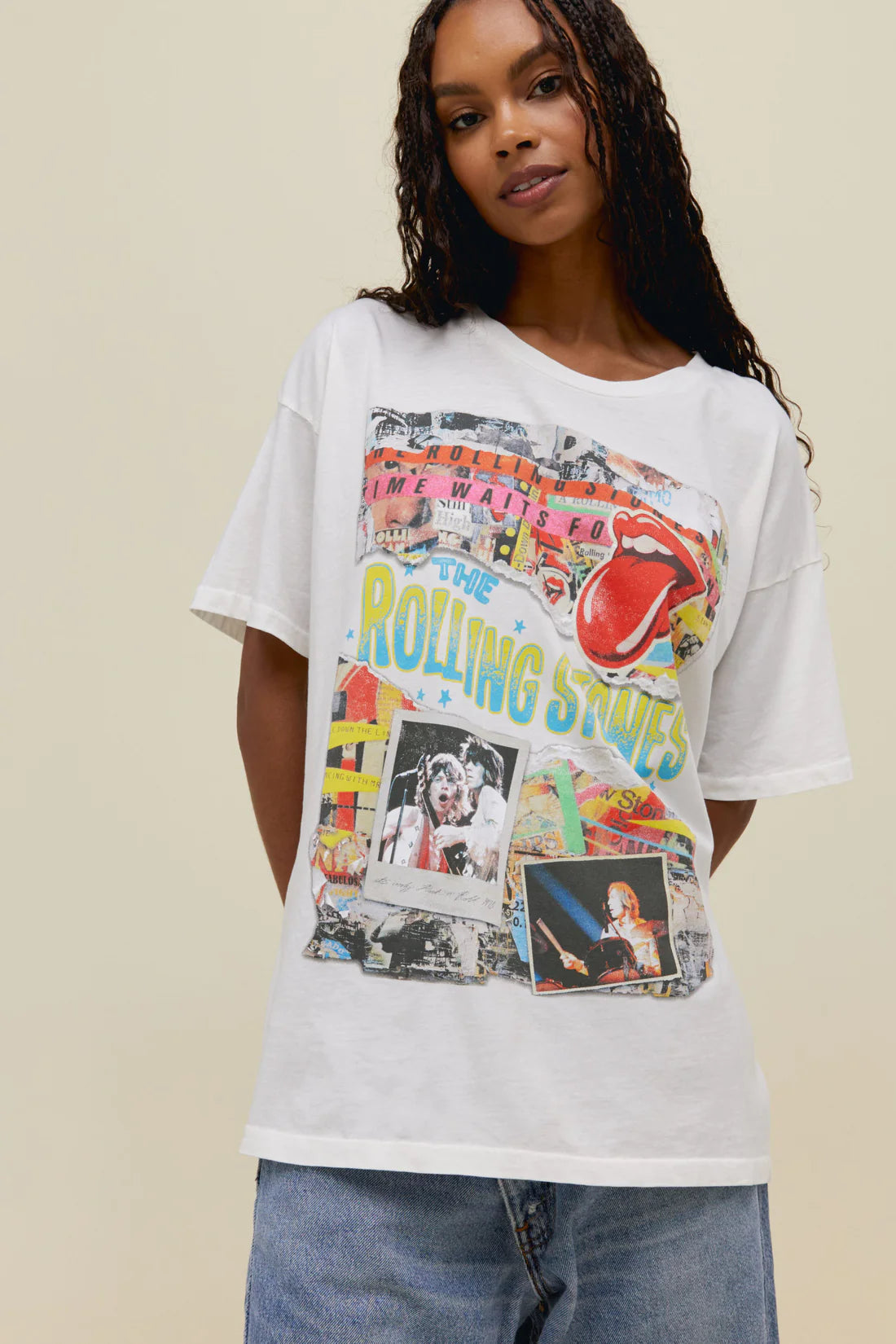 Rolling Stones Time Waits For No One Tee - Vintage White by DayDreamer | 25 South Boutiques