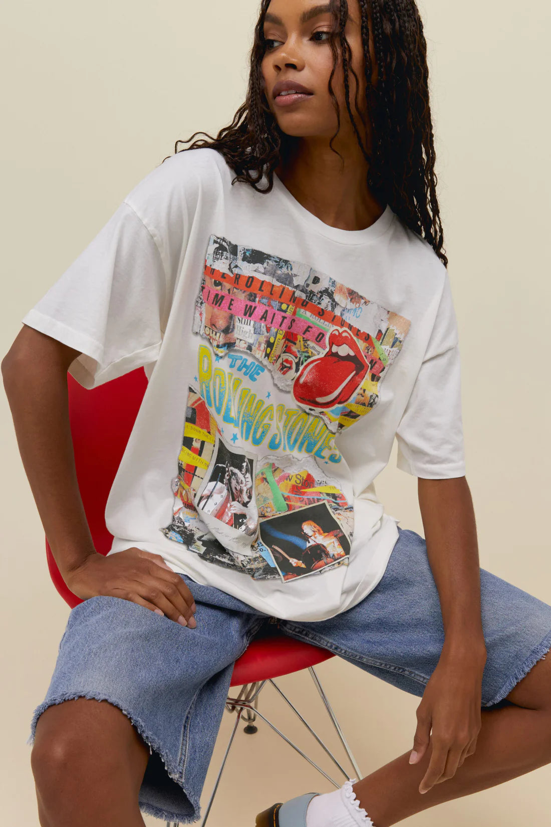 Rolling Stones Time Waits For No One Tee - Vintage White by DayDreamer — view 3