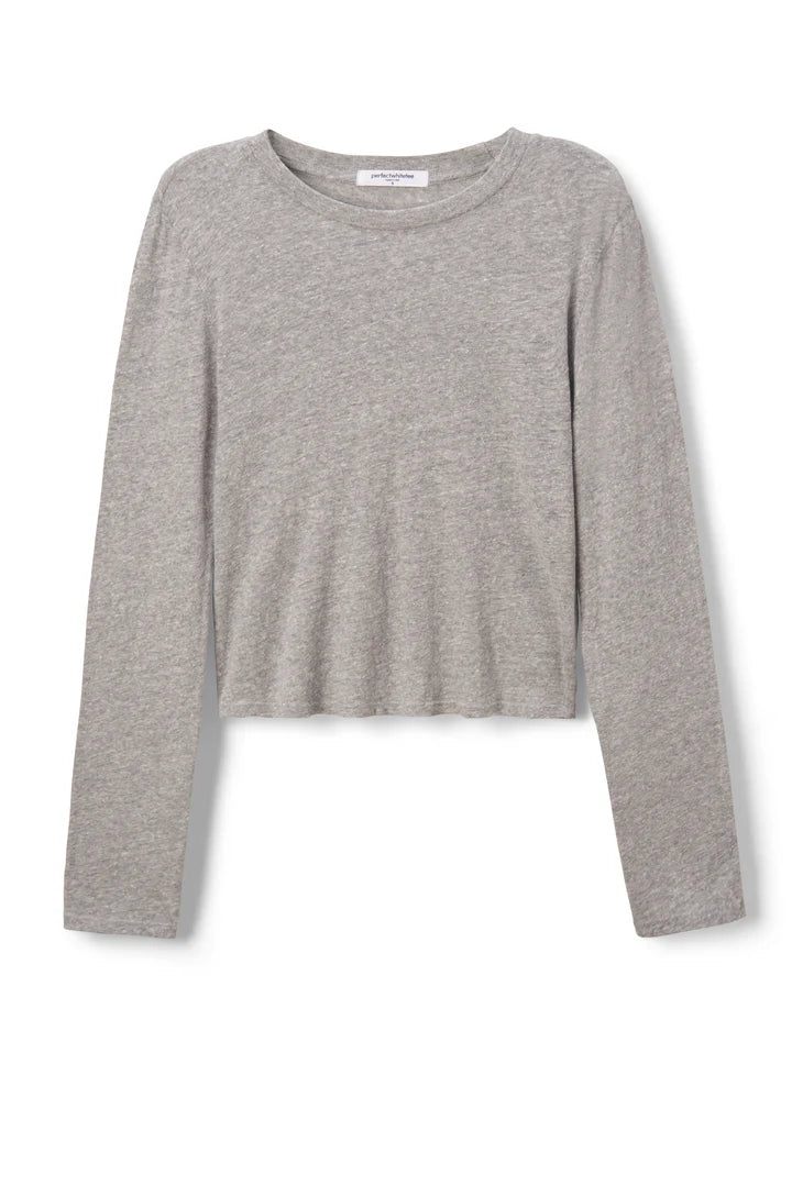 Jamie Cotton Long Sleeve Crew - Heather Grey by perfectwhitetee — view 4
