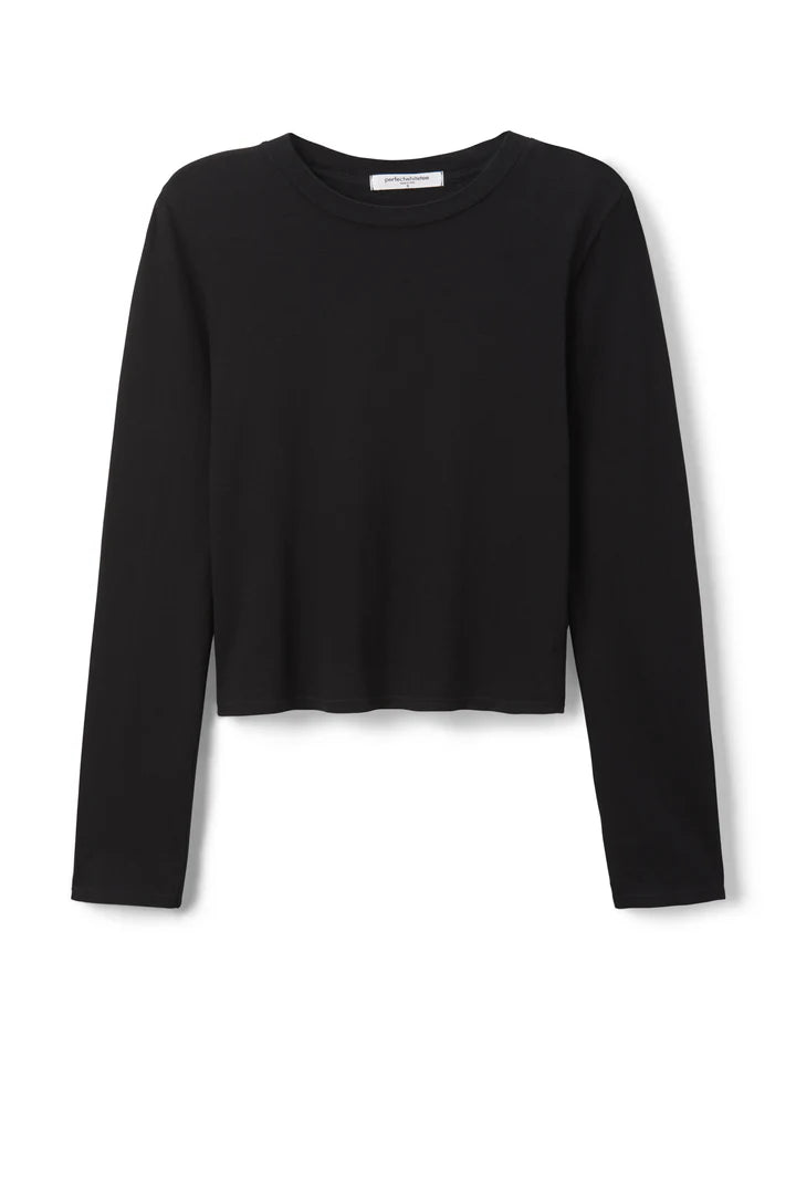 Jamie Cotton Long Sleeve Crew - Black by perfectwhitetee — view 4