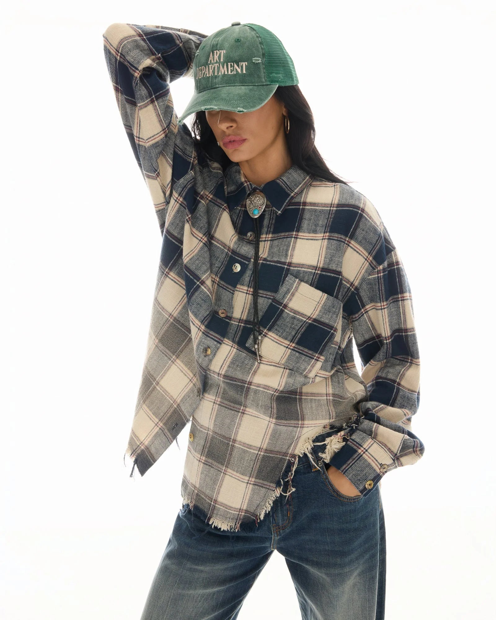 Cutaway Bleached Flannel Shirt - Cream by The Tales — view 3