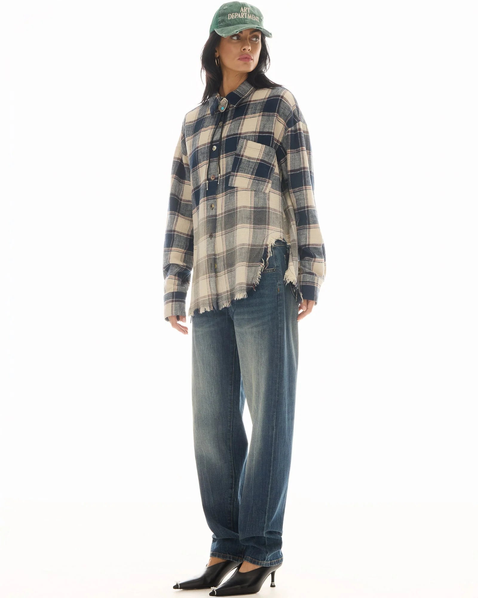 Cutaway Bleached Flannel Shirt - Cream by The Tales — view 5