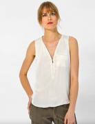 Go Zippy Tank - White by Go Silk | 25 South Boutiques