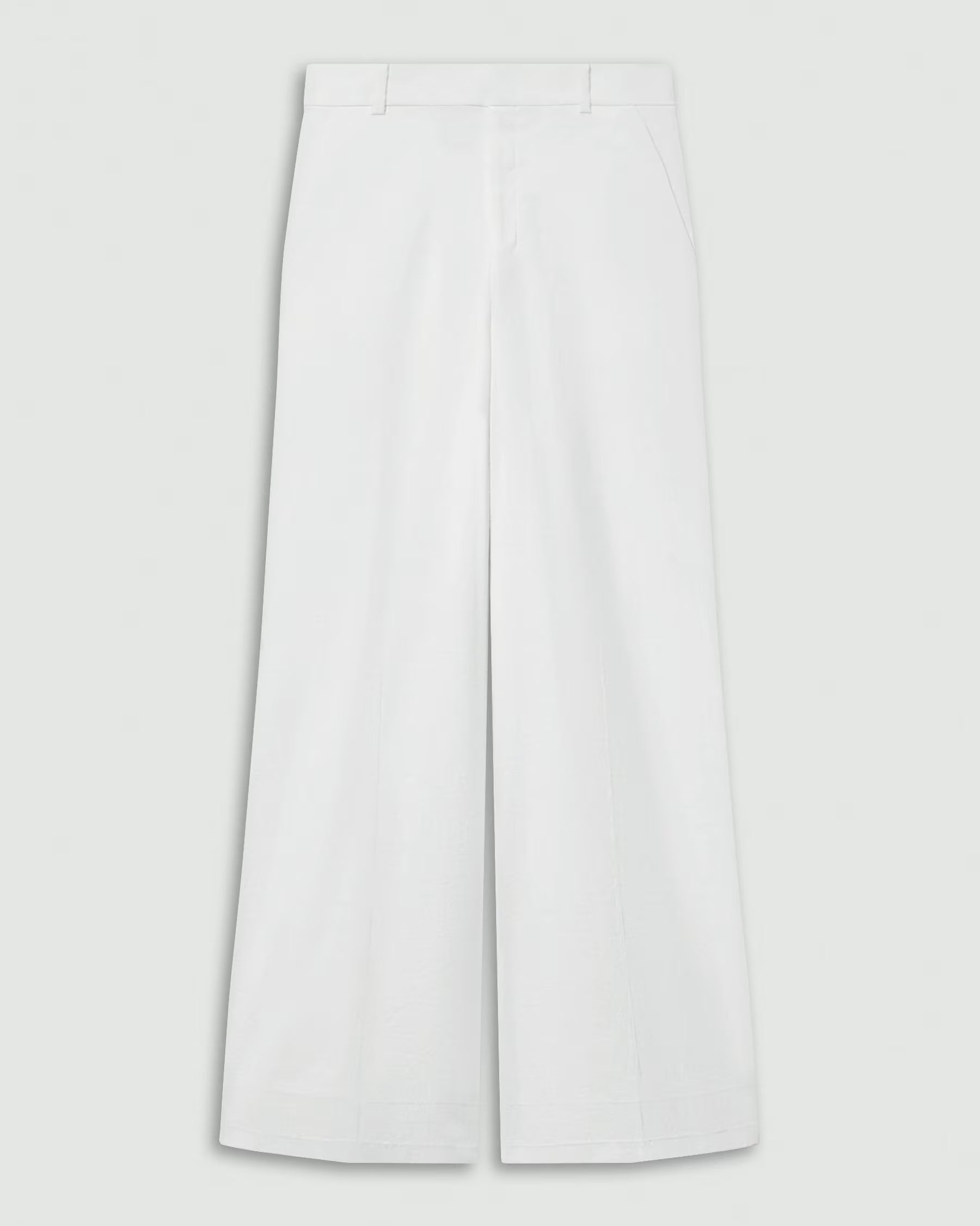High-Waist Wide-Leg Good Linen Pant - White by Theory — view 5