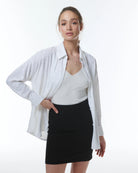 Styx Sequin Boyshirt - White by Theo The Label | 25 South Boutiques
