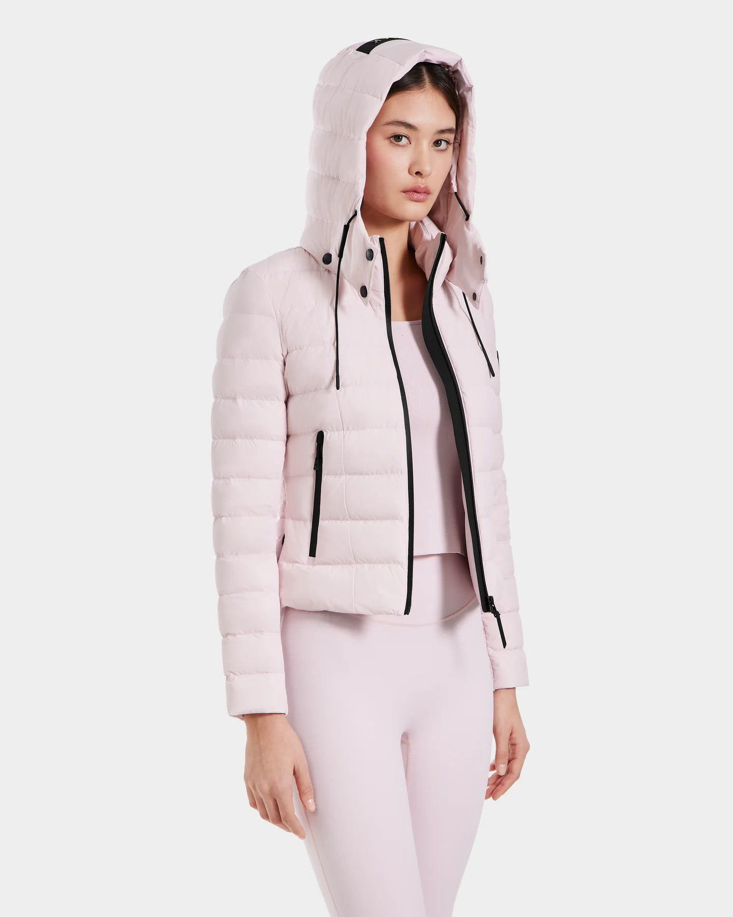 Melissa Removeable Hood Matte Lightweight Down Jacket - Pink by Rudsak — alternate view