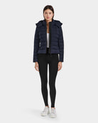 Melissa Removeable Hood Matte Lightweight Down Jacket - Navy by Rudsak — view 5
