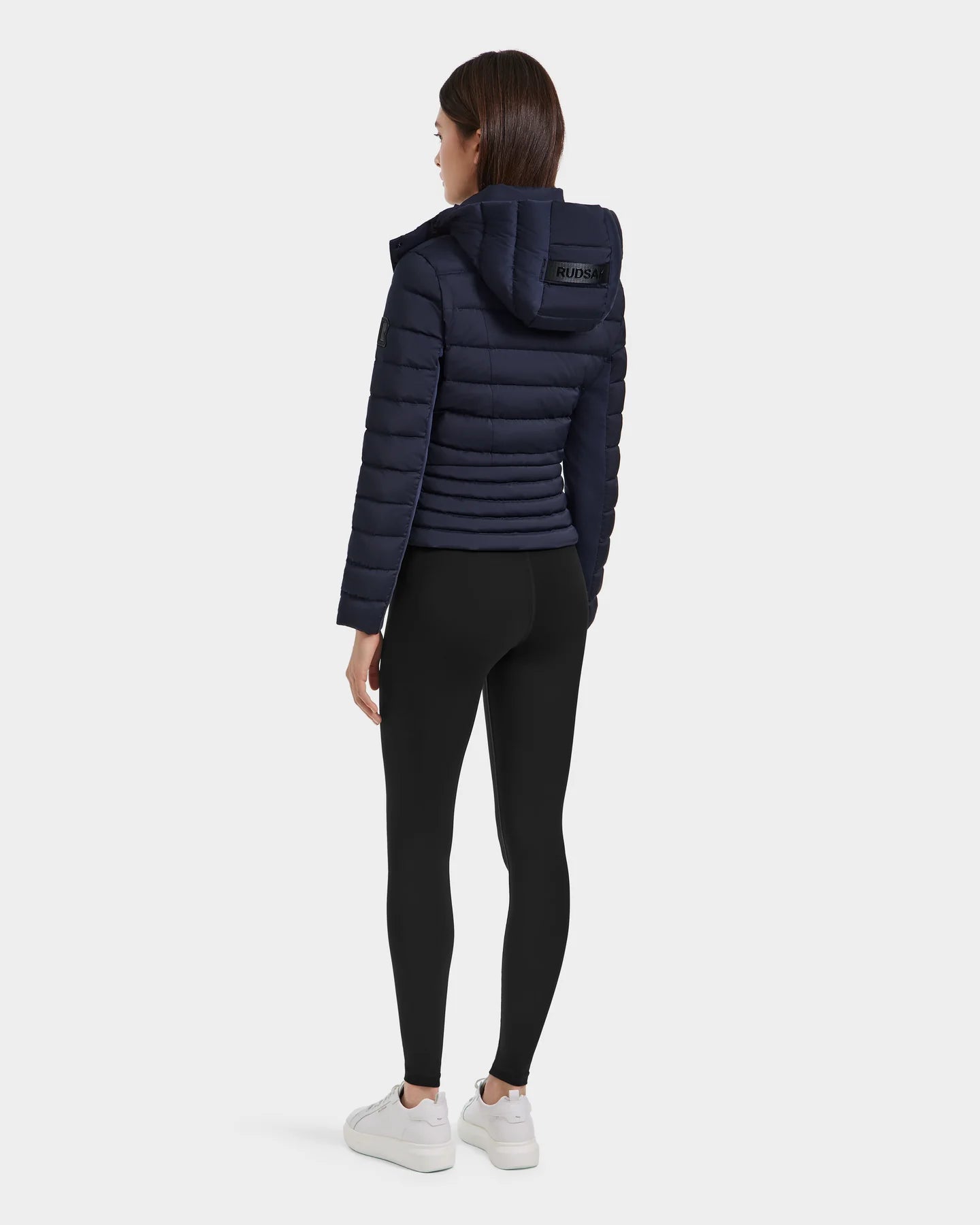 Melissa Removeable Hood Matte Lightweight Down Jacket - Navy by Rudsak — view 6