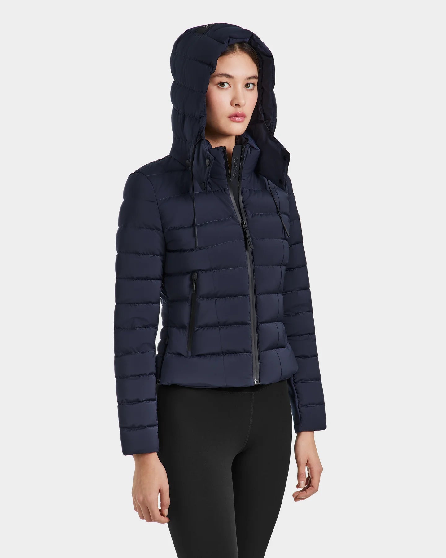 Melissa Removeable Hood Matte Lightweight Down Jacket - Navy by Rudsak | 25 South Boutiques