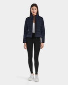 Melissa Removeable Hood Matte Lightweight Down Jacket - Navy by Rudsak — view 4