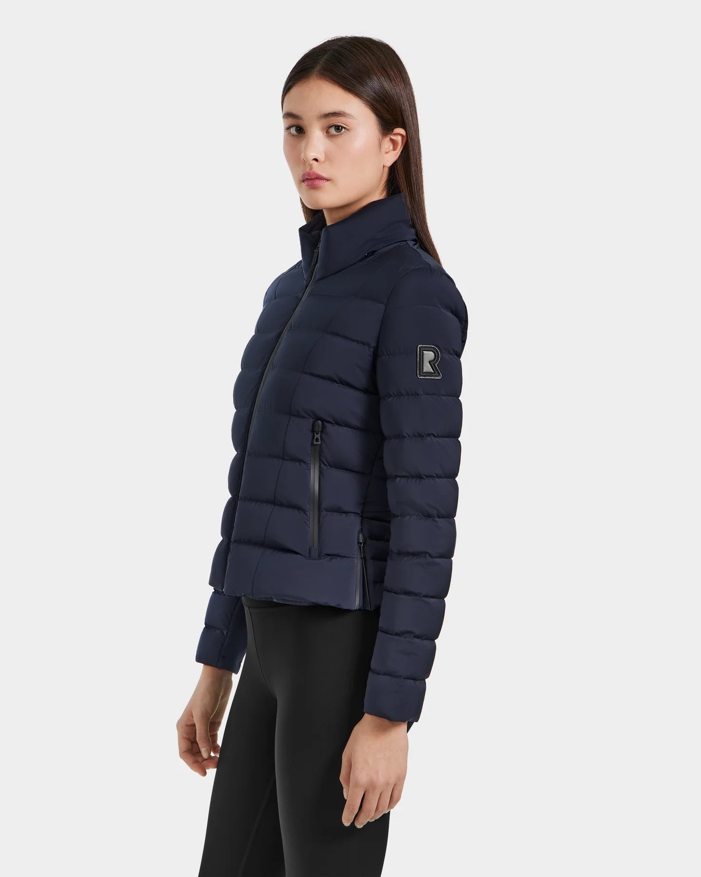 Melissa Removeable Hood Matte Lightweight Down Jacket - Navy by Rudsak — alternate view
