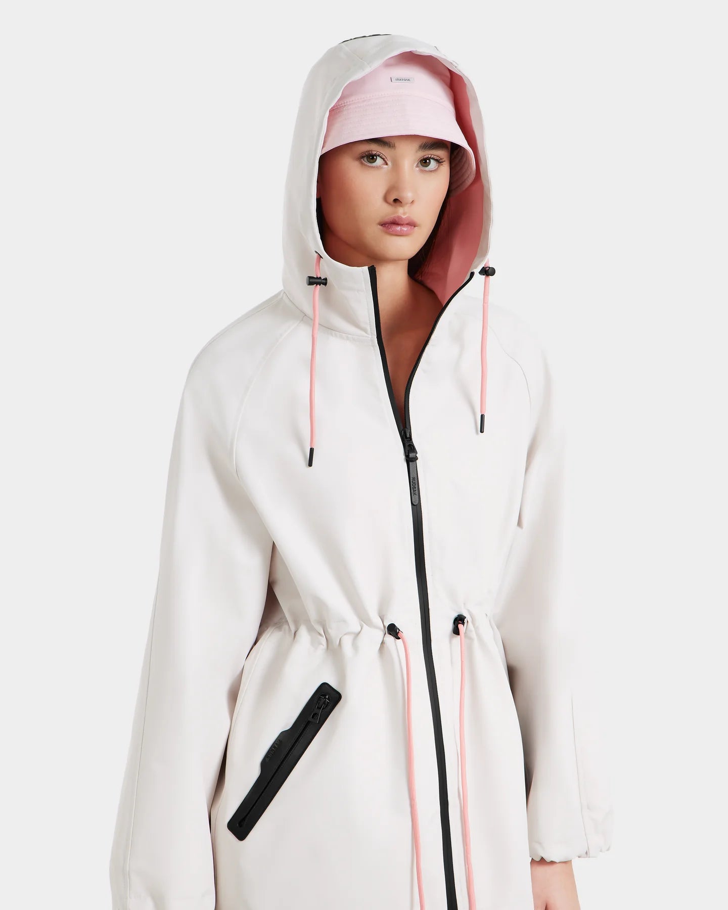 Sophie Hooded Rain Trench - Vanilla by Rudsak — alternate view