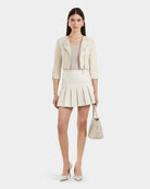 Winni Fitted Cropped Leather Jacket - Vanilla by Rudsak — alternate view