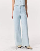Sofie Tailored Textured Wide-Leg Jean - Sky Blue Tweed by Rag & Bone — alternate view