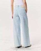 Sofie Tailored Textured Wide-Leg Jean - Sky Blue Tweed by Rag & Bone — view 4