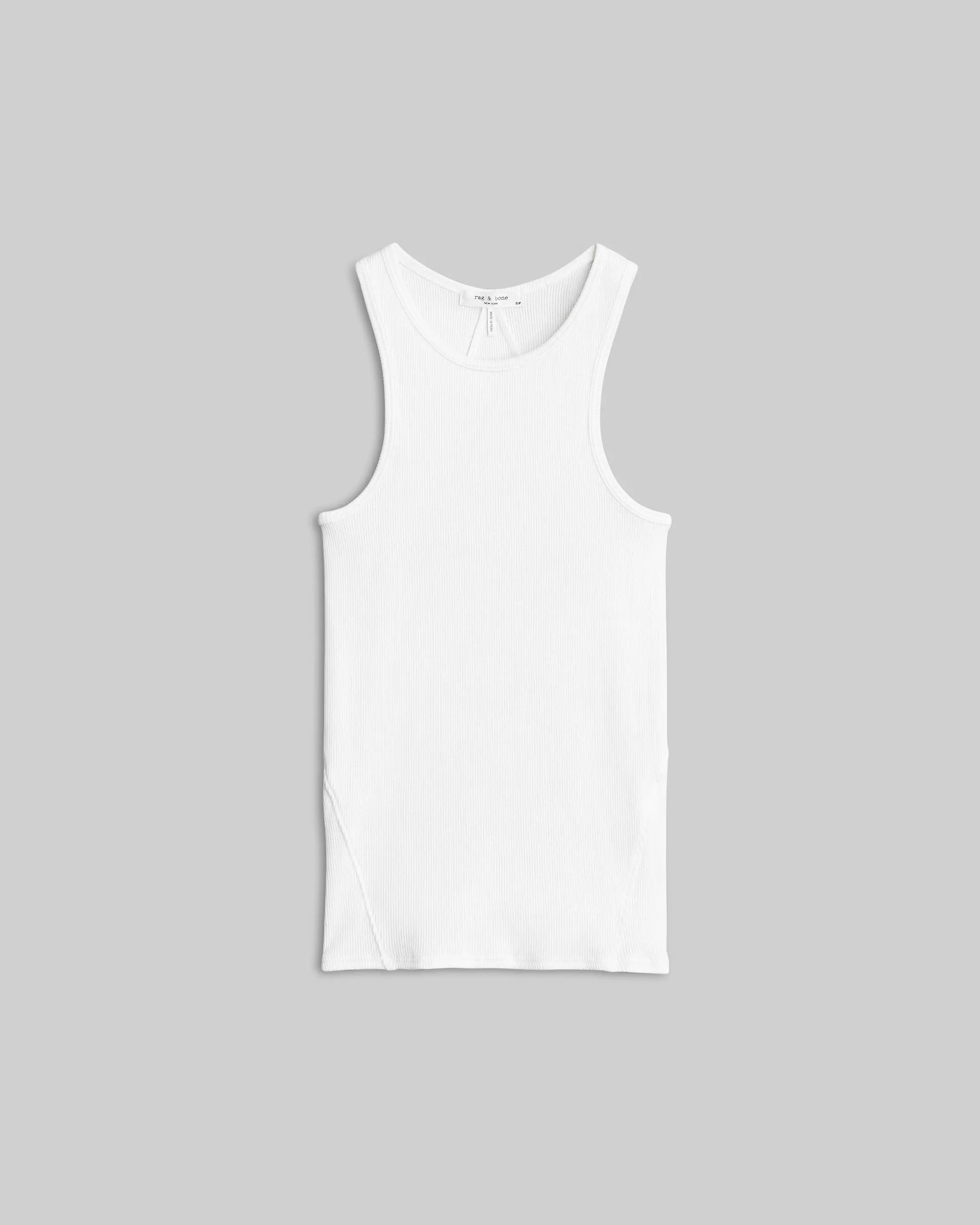 The Essential Rib Tank - White by Rag & Bone — view 7