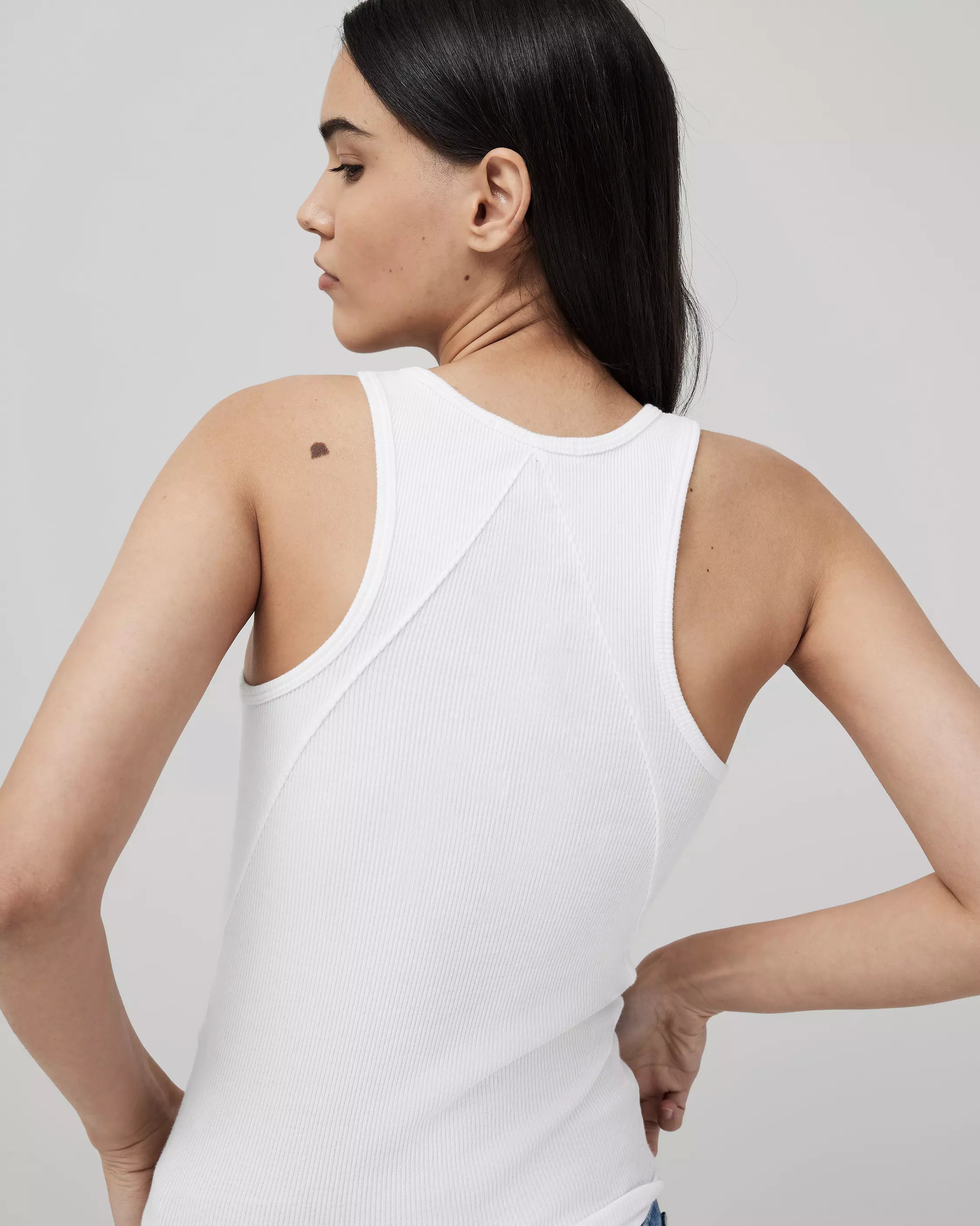 The Essential Rib Tank - White by Rag & Bone — alternate view