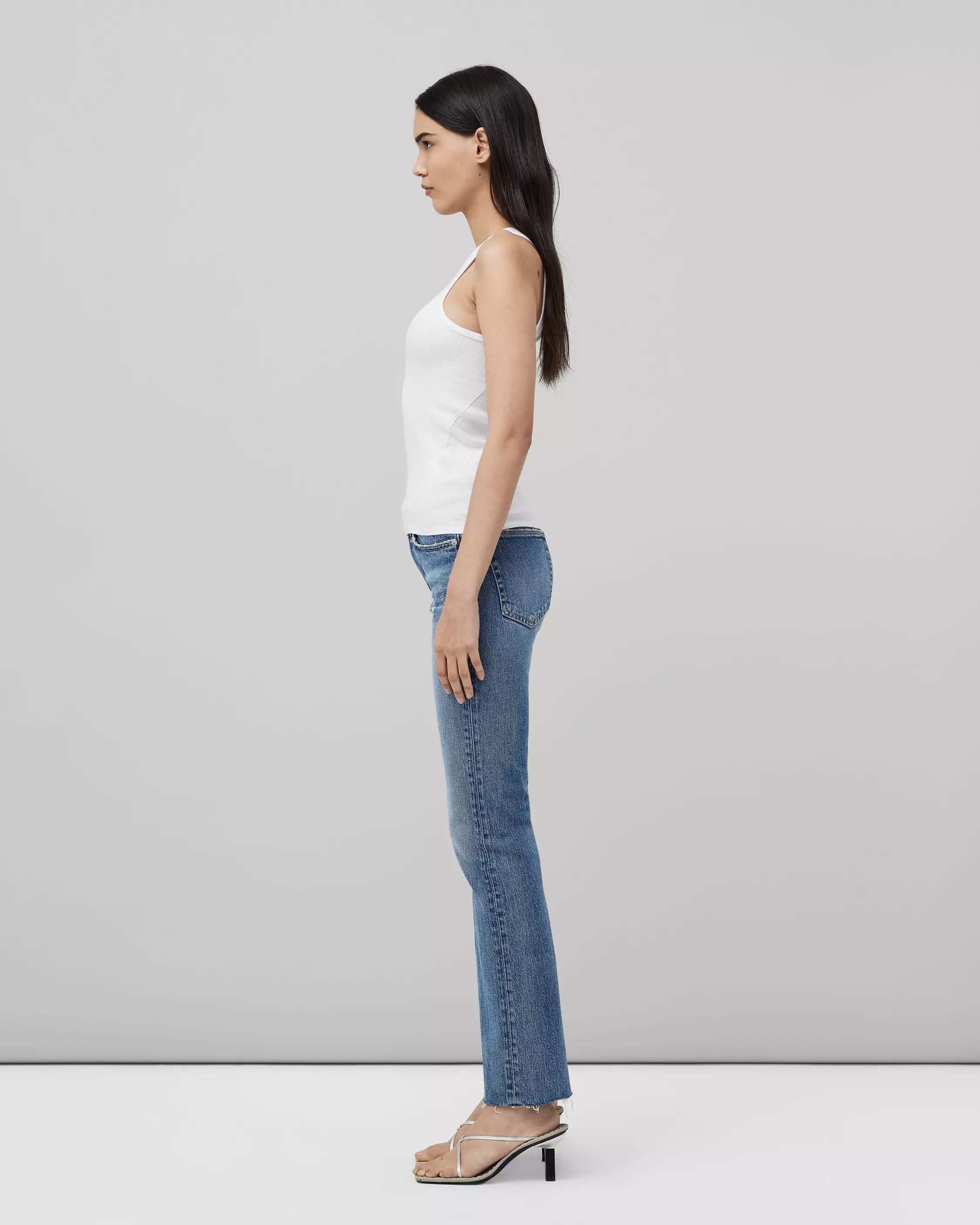 The Essential Rib Tank - White by Rag & Bone — view 5