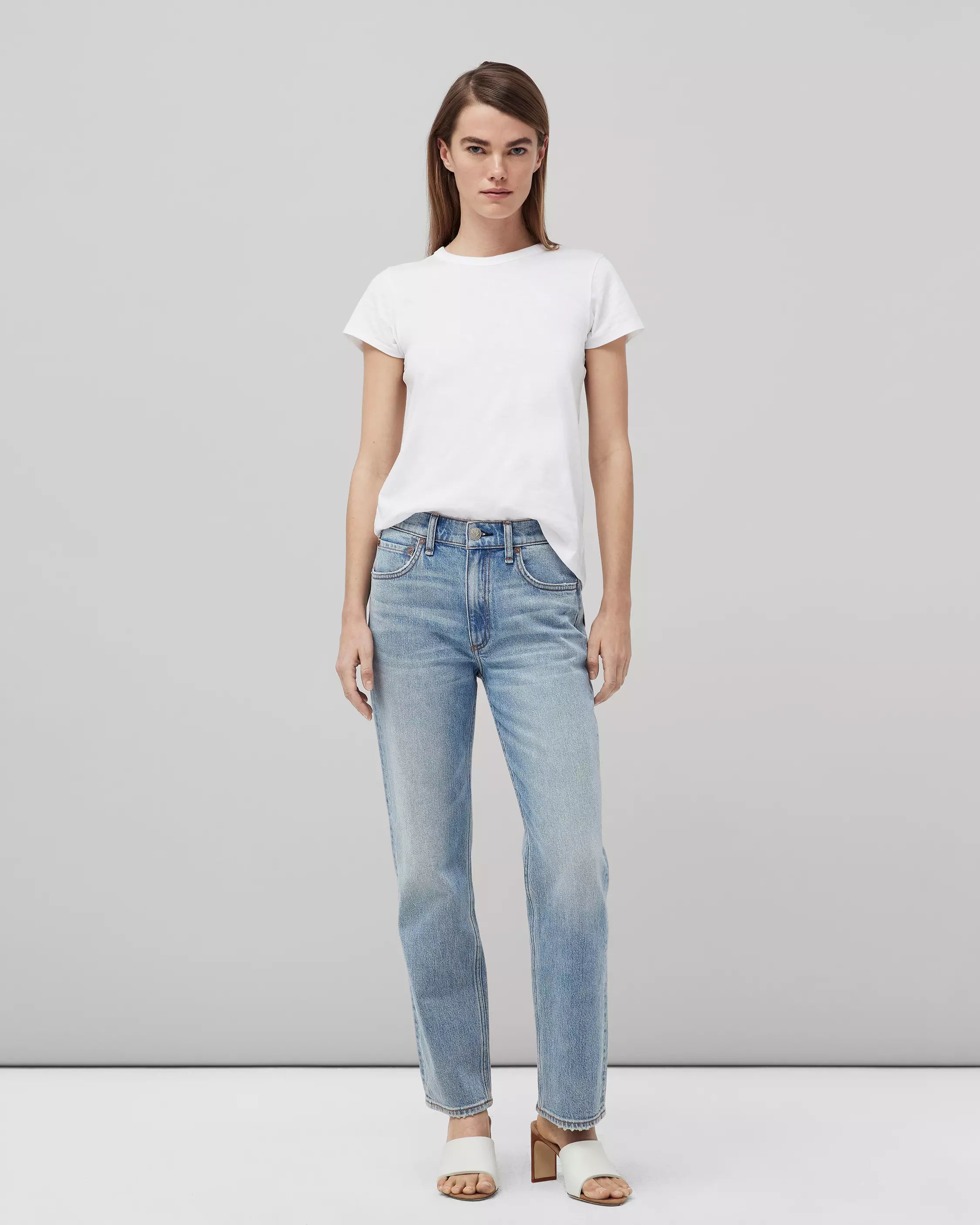The Slub Short Sleeve Tee - White by Rag & Bone — view 4